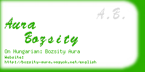 aura bozsity business card